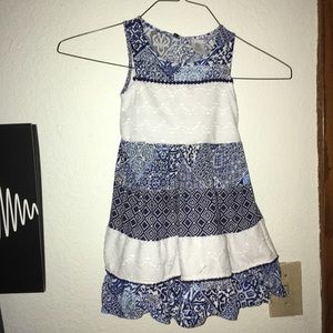 4t blue and white dress